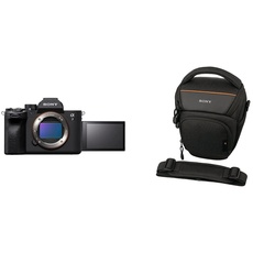 Sony α 7 IV | Spiegellose Vollformatkamera (33 MP, Echtzeit-Autofokus, 10 BPS, 4K60p, neigbarer Touchscreen), Schwarz & LCS-AMB Kameratasche für Sony Alpha-Kamera, Schwarz