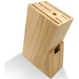 Holz-Messblock mit Scharniere für Schere und Schleifstange, ohne Messer - Braun