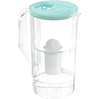 Wessper Wasserfilter Kanne 2,8 Liter, Wasser Karaffe mit LED-Zählwerk, Karaffe mit Classic Filter, Aktivkohle Wasserfilter, Kompatibel mit Brita Filter Classic – Minze