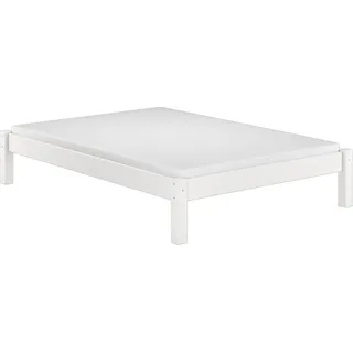 Bettgestell Kiefer weiß Einzelbett 120x200 Massivholzbett Zubehör wählbar V-60.35-12WRollrost und Matratze inkl. - Weiß