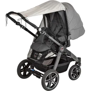 Kinderwagen-Sonnenschutzhülle HARTAN "Sonnensegel inklusive Mückennetz", Baby, schwarz (beige, schwarz), Polyester, Regenschutz Kinderwagen-Sonnenschutzhülle, Made in Germany
