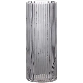KAYLETIN Schwarze Glasvase, Glas-Blumenvasen, Gerippte Schwarze Vase, Hohe Zylinderglasvasen für Wohnzimmer, Couchtisch, Esstisch, Büro, Hochzeit, Regal, 30CM