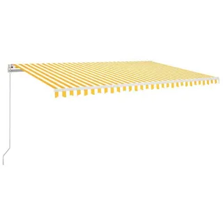 vidaXL Gelenkarmmarkise 500 x 300 cm gelb/weiß