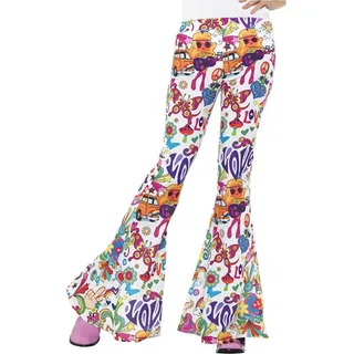 Smiffys - "Groovy" Hosen für Damen SM466 (38 DE - 40 DE) (Bunt) - Bunt