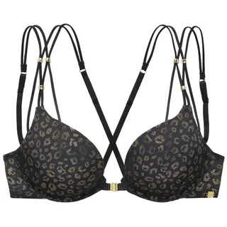 JETTE Push-up-BH Damen schwarz-gold Gr.80A