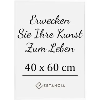 Estancia Weißer Bilderrahmen aus Kiefernholz 40x60 cm mit Bruchsicherem Acrylglas | Moderner Holzbilderrahmen 40 x 60 cm
