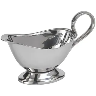 APS 40204 hochwertige Edelstahl-Sauciere, Weihnachtsessen, Braten-/ Dessertsoße, Tafelgeschirr, für 0,125 l, 16 x 7,5 cm, H: 9 cm
