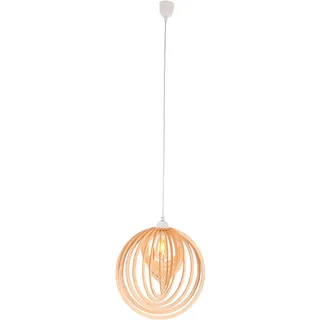 Näve Hängeleuchte , Naturfarben, Weiß , Holz, Kunststoff , Kugel , 145 cm , Lampen & Leuchten, Leuchtenserien