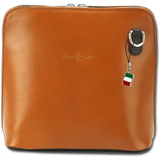 Florence Mini Umhängetasche Damen Handtasche echtes Leder cognac braun OTF109O