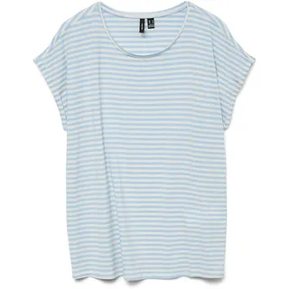 Vero Moda Vmava PLAIN SS Top Stripe Ga JRS Noos Blau L