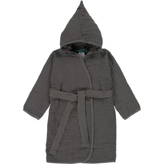 LÄSSIG Kinder Bademantel Baumwolle/Muslin Bathrobe anthracite 24 - 36 Monate