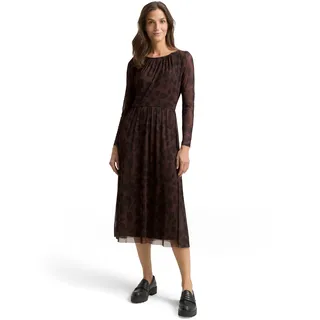 Tom Tailor Kleid Midikleid Muster Braun/Schwarz 36