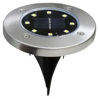 LUXULA LED Solar-Bodenleuchte 5 lm tralweiß silber IP44