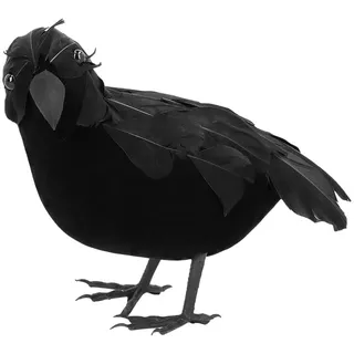 Boland 74534 - Deko Krähe circa 23 x 10 cm, Rabe für Partydeko, Dekoration für Halloween, Karneval und Mottoparty