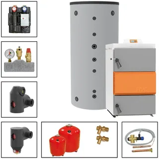 Solarbayer HVS 60 e Holzvergaser Set 2B (5000L Pufferspeicher) Holzkessel Paket