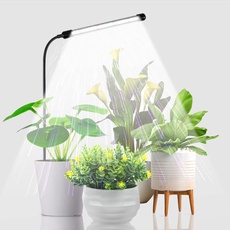 Indoor Pflanzenwachstumslicht, 6000K Vollspektrum Schwanenhals Pflanzenlicht f¡§1r kleine Pflanzen zur Aussaat, automatische Zeitschaltuhr?-...