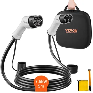 Mophorn VEVOR Typ2 Ladekabel für Elektroauto/Hybrid EV Ladekabel E-Autoladekabel Wallbox 7kw TPU-Ladekabel 5m Kabellänge 1-Phase AC 230V Typ2 auf Typ2