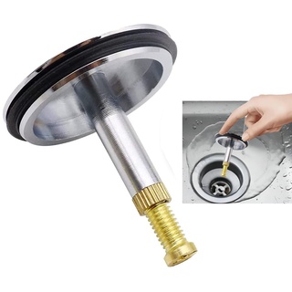 LEZED Badewannenstöpsel 43mm Silber Universal Badewanne Stopfen mit Verstellbarer Schraube Rostfrei Badewannen Stöpsel Verschluss aus Messing Badewannenstopper für Bad und Küchenspüle, 50~55mm