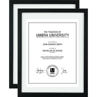 Umbra Dokumentenrahmen, 27,9 x 35,6 cm, 2 Stück, schwarz, 28,9 x 35,6 cm