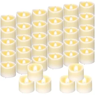 IGUGI Led teelichter mit Timer,LED Kerzen Set,Flameless Candles,Pack of 36 LED Tea Lights,Teelichtermit Timer für Dekoration Hochzeit Festival Parteien Hauptdekorationen(6 Stunden) Deko