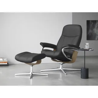 Stressless Relaxsessel Consul Leder 82 x 102 x 72 cm grau mit Schlaffunktion