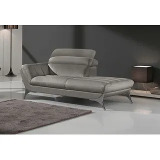 Recamiere EGOITALIANO "Sueli, extravagantes Design und erstklassiger Sitzkomfort", grau (graphit), B:180cm H:100cm T:110cm, Leder »NUVOLE« (Echtes Rindsleder). Halbnatürliches, halbnarbiges Rindsleder mit einer natürlichen Körnung von 1, 2 bis 1, 4 mm. Dieses Leder hat eine weiche, wachsartige Hand mit mattem Aussehen und einem Wolkeneffekt. Es handelt sich um ein Naturleder, das die ursprünglichen Eigenschaften der Lederhäute nicht verändert. Das Vorhandensein von verheilten Narben, Körnungsunterschiede,