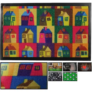 LucaHome Orlando Fußmatte aus Gummi und PVC, rutschfest, sehr saugfähig, 40 x 70 cm, Gummi und PVC, für Außen- und Innenbereich