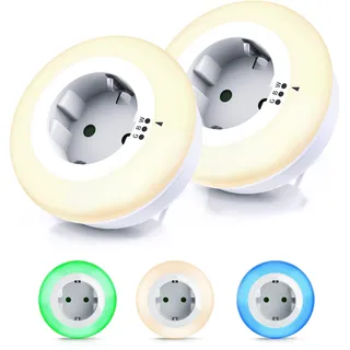 Nachtlicht mit Steckdose & Sensor 2er-Set - 2