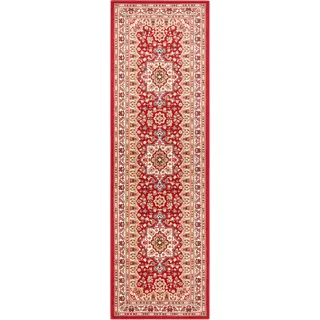 HANSE HOME Nouristan Mirkan Orient Teppich – Wohnzimmerteppich Orientalisch Kurzflor Vintage Orientalischer Teppich für Esszimmer, Wohnzimmer, Schlafzimmer – Rot, 80x250cm