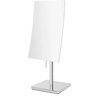 Nicesail Schminkspiegel Stehend Tischspiegel Rechteckig Kosmetikspiegel 5X Rasierspiegel mit Vergrößerung Silber Einseitiger Spiegel