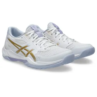 Asics Hallenschuh ASICS "GEL-ROCKET 12", Damen, Gr. 38, weiß, champagne, Synthetik, Schuhe Hallenschuh, besonders geeignet für Handball und Volleyball