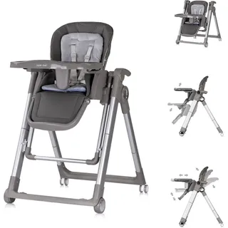 Chipolino Kinderhochstuhl 2 in 1 Super Chef Babyschaukel, Fußstütze, klappbar grau - Grau