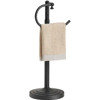 RFOUO Hand Towel Holder Stand Counter, Handtuchständer Für Die Arbeitsplatte, Geeignet Für Waschbecken Und Badezimmerwaschtische, Handtuchhalter Ausziehbar, Edelstahl, Schwarz