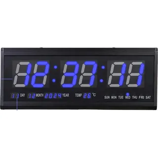 Wanduhr, LED-Anzeige, multifunktionale Funktionen, Blau