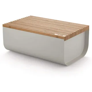 Alessi Brotkasten Mattina 34x21cm Warmgrau/Bambus
