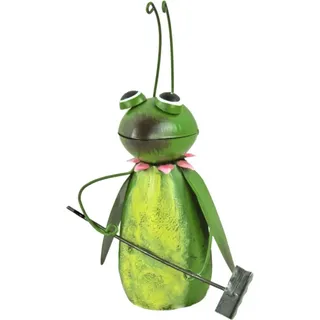 Niedlicher Zaunhocker Grashüpfer Flip ca. 22 cm - Gartendekoration - Grün