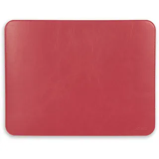Londo Mauspad aus PU-Leder – Schreibtischunterlage für Tastatur und Maus, große Schreibtischunterlage aus Leder, 33,5 x 44 cm, Rot