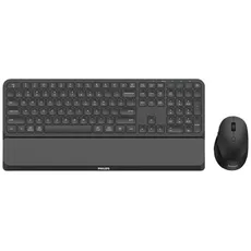 Philips 6000 series SPT6607B - keyboard and mouse set - QWERTY - Tastatur & Maus Set - Schwarz