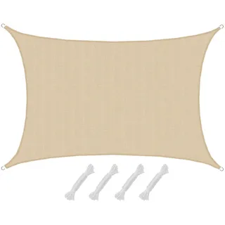 AMANKA Sonnensegel Luftdurchlässig 600/400 cm Beige