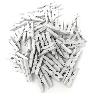 100 Mini-Holzklammern (weiß) von arkcraft