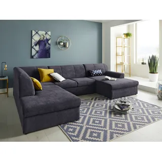 DOMO collection Wohnlandschaft U-Form 320 cm Blau