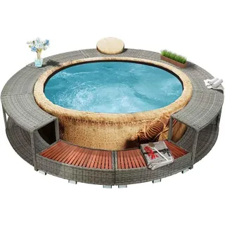 vidaXL Whirlpool-Umrandung Grau 283x55 cm