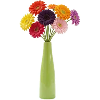 Keramik-Vasen, kleine dekorative Blumenvase, Einzelstiel-Vasen, minimalistische, schlanke Blumenvase, Bauernhaus-Vase, rustikale Keramikvase für Zuhause und Büro, Tafelaufsatz, Dekoration (grün)