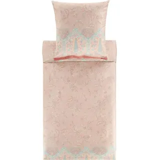 Bassetti Satin-Bettwäsche-Garnitur INDIAN ROSES Farbe 41 ELFENBEIN Größe 200x200+2x80x80 - Beige