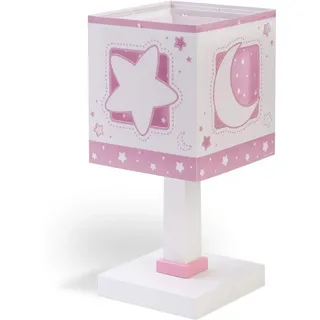 Dalber Kinder Tischlampe Nachttischlampe kinderzimmer Mond und Sterne MoonLight Rosa, 63231S, E14