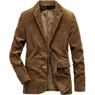 Sawmew Herren Herbst Winter Sakko Cord Blazer Slim Fit Männer Blazer Modern Freizeit Leichte Jacket Anzugjacke 2 Knopf Sakko für Business
