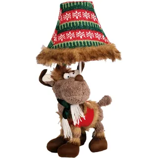 LED Tischleuchte "Rudi das Rentier", braun (grau, braun, grün, rot und weiß), 1, Ø 26cm H: 51cm, 1 Stk., HAPPY LAMPS FOR SMILING EYES, Leuchten, Hochwertig, Einzigartig, LED Tischleuchte