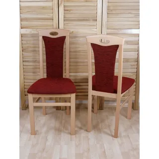 4-Fußstuhl HOME AFFAIRE "Kasia", rot (buche, bordeaux), B:45cm H:95cm T:48cm, 43% Polyacryl, 36% Polyester, 21% Baumwolle;Strukturstoff, Stühle, 4-Fußstuhl