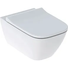Bild Smyle Square Set Wand-WC Tiefspüler, geschlossene Form, Rimfree, mit WC-Sitz, überlappender Deckel weiß