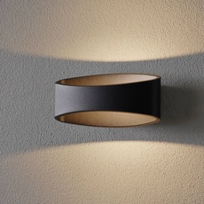 Bild LED-Wandleuchte Trame, ovale Form in Schwarz
